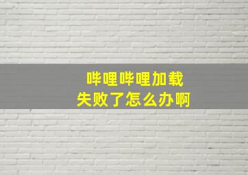 哔哩哔哩加载失败了怎么办啊