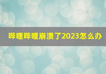 哔哩哔哩崩溃了2023怎么办