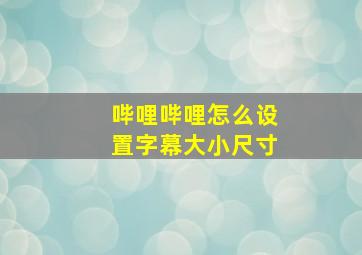 哔哩哔哩怎么设置字幕大小尺寸