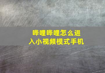 哔哩哔哩怎么进入小视频模式手机