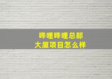 哔哩哔哩总部大厦项目怎么样