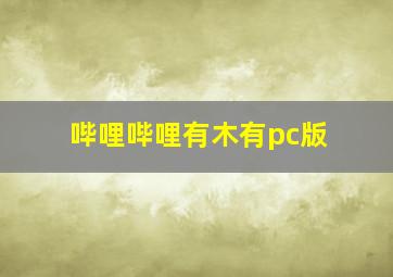 哔哩哔哩有木有pc版