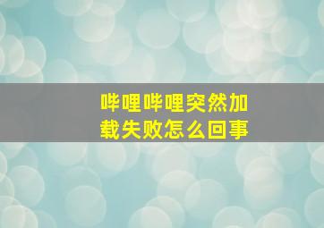 哔哩哔哩突然加载失败怎么回事