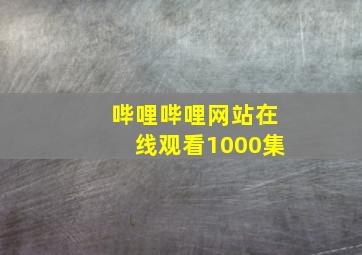 哔哩哔哩网站在线观看1000集