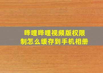 哔哩哔哩视频版权限制怎么缓存到手机相册