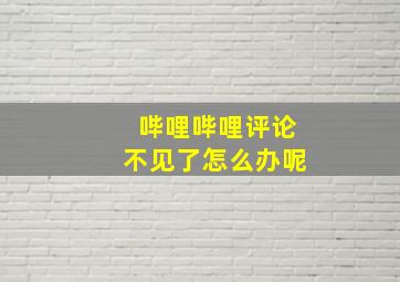 哔哩哔哩评论不见了怎么办呢