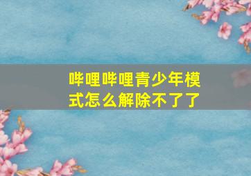 哔哩哔哩青少年模式怎么解除不了了