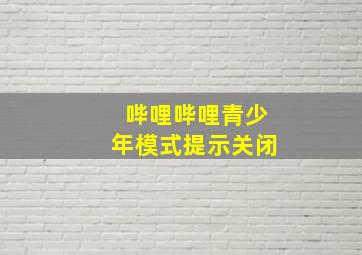 哔哩哔哩青少年模式提示关闭