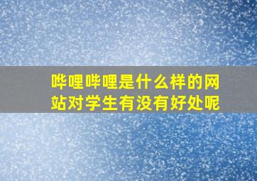 哗哩哔哩是什么样的网站对学生有没有好处呢