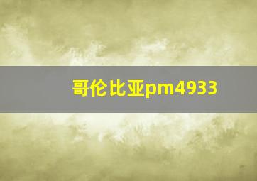 哥伦比亚pm4933