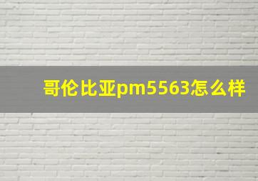 哥伦比亚pm5563怎么样