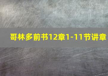 哥林多前书12章1-11节讲章