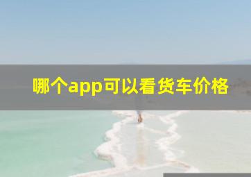 哪个app可以看货车价格