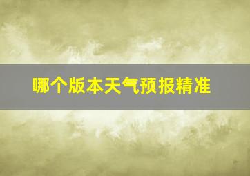 哪个版本天气预报精准