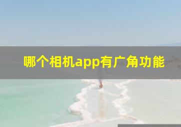 哪个相机app有广角功能