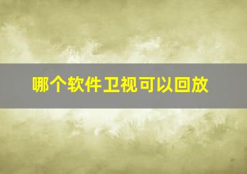 哪个软件卫视可以回放