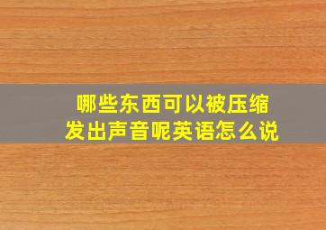 哪些东西可以被压缩发出声音呢英语怎么说