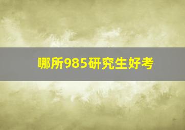 哪所985研究生好考