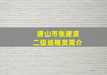 唐山市张建波二级巡视员简介