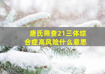 唐氏筛查21三体综合症高风险什么意思