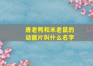 唐老鸭和米老鼠的动画片叫什么名字