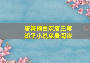 唐舞桐喜欢唐三嘛知乎小说免费阅读