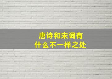 唐诗和宋词有什么不一样之处