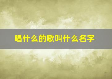 唱什么的歌叫什么名字