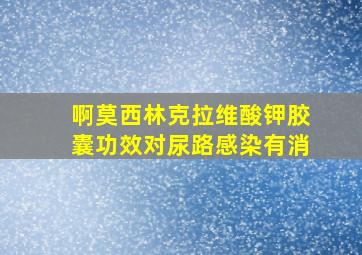 啊莫西林克拉维酸钾胶囊功效对尿路感染有消