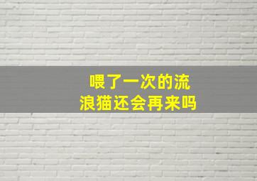 喂了一次的流浪猫还会再来吗