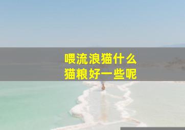 喂流浪猫什么猫粮好一些呢