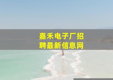 嘉禾电子厂招聘最新信息网