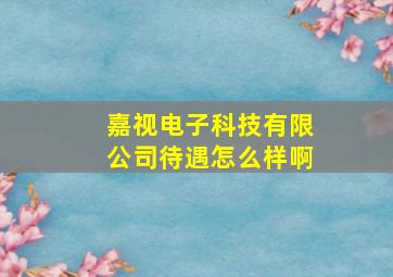 嘉视电子科技有限公司待遇怎么样啊