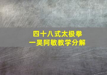 四十八式太极拳一吴阿敏教学分解