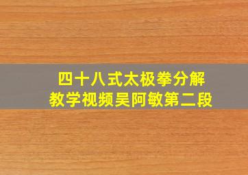 四十八式太极拳分解教学视频吴阿敏第二段