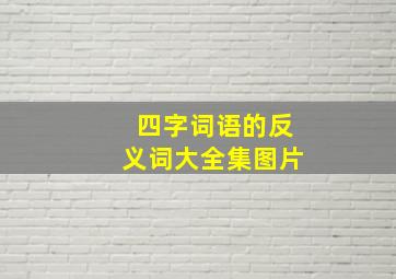 四字词语的反义词大全集图片