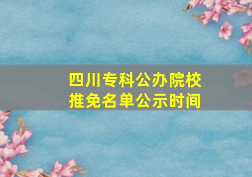 四川专科公办院校推免名单公示时间