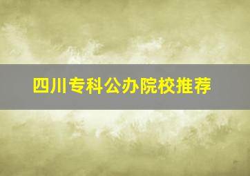 四川专科公办院校推荐