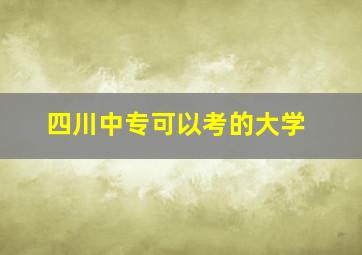 四川中专可以考的大学