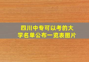 四川中专可以考的大学名单公布一览表图片