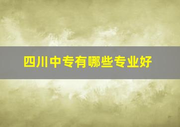 四川中专有哪些专业好