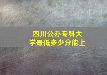 四川公办专科大学最低多少分能上