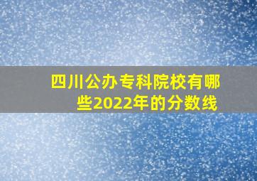 四川公办专科院校有哪些2022年的分数线