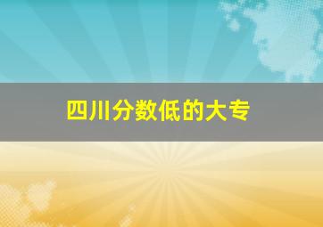 四川分数低的大专