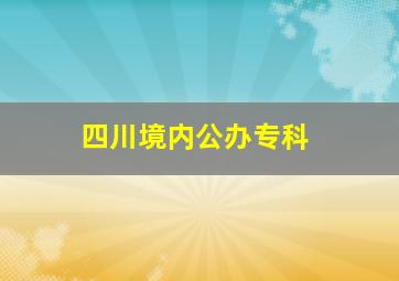 四川境内公办专科