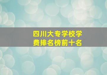 四川大专学校学费排名榜前十名