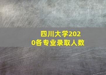 四川大学2020各专业录取人数