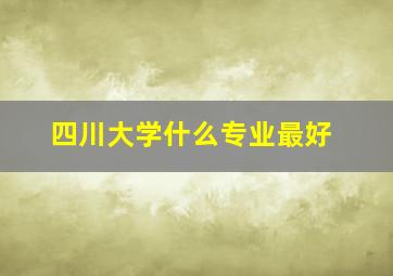 四川大学什么专业最好