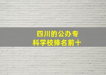 四川的公办专科学校排名前十