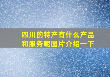 四川的特产有什么产品和服务呢图片介绍一下